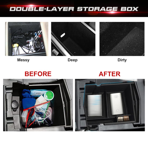 Armrest Box Insert Coin Holder Storage Organizer For Subaru Forester 2019-2023