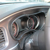 Carbon Fiber Style Dashboard Meter Panel Frame Cover For Dodge Charger 2015-23