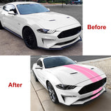 Double-Dual Sport Racing Vinyl Stripe Graphics Hood Roof Trunk Bumper Decal Sticker,Compatible with Ford Mustang 2015-2023