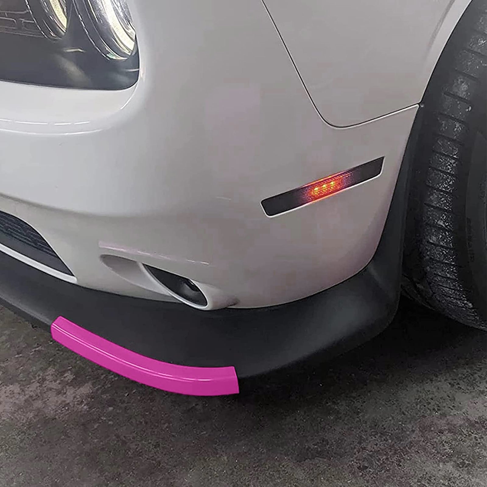 Xotic Tech Dodge Challenger Front Bumper Lip Splitters - Pink Corner Guards For SRT & Scat Pack Models