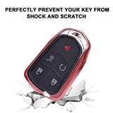 TPU Key Fob Cover w/Keychain For Cadillac ATS CT6 XT5 CTS XTS Escalade #HYQ2AB