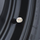 4x Handmade Crystal Rhinestone Universal Car Tire Valve Caps Chrome Accessories