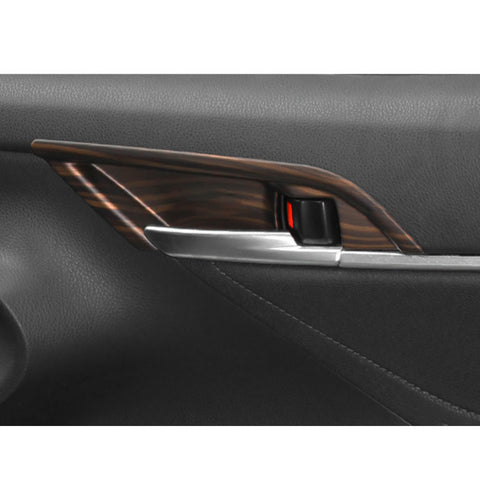 Interior Car Door Handle Bowl Cover Trim, Wood Grain, Compatible with Camry 2018-2024