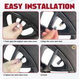 4pcs American Flag Tire Valve Stem Cover Caps Anodized Aluminum Alloy, Corrosion Resistant Leak-Proof Wheel Valve Cap Set, Universal for Cars Trucks Motorcycles SUVs