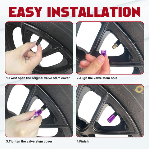 4pcs American Flag Tire Valve Stem Cover Caps Anodized Aluminum Alloy, Corrosion Resistant Leak-Proof Wheel Valve Cap Set, Universal for Cars Trucks Motorcycles SUVs