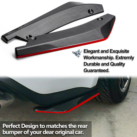 Xotic Tech JDM Rear Bumper Diffuser Valance Spoiler Fin Lip Trim Universal Car Side Fender Skirt Lip Splitter Canard Protector