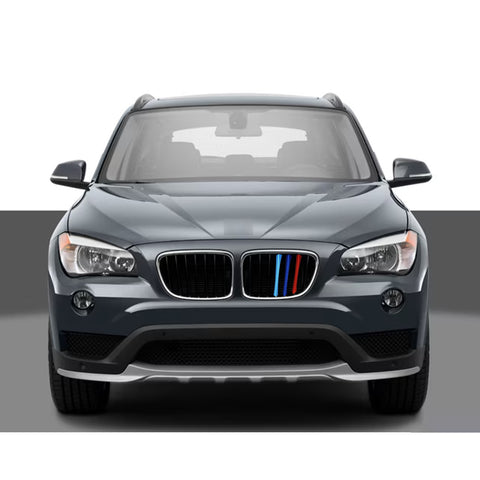M-Colored Stripe Grille Insert Trims Compatible with BMW X1 E84 2009-2015 (7-Beams Standard Kidney Grille)