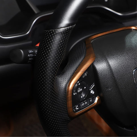 Inner Peach Wood Grain Steering Wheel Frame Cover Trim For Honda CR-V 2017-2022