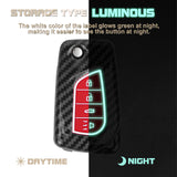 Carbon Fiber Remote Key Fob Shell Case Holder For Toyota RAV4 Corolla w/Keychain