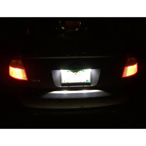 x xotic tech LED License Plate Lights Tag Lamps Replacement Compatible with Audi A3 S3 A4 S4 A6 S6 C6 A8 S8 Q7 RS4 RS6, Error Free 6000K Xenon White, 2Pcs