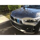 Tri-Colored Front Center Kidney Grille Strips Clip Cover For BMW X2 F39 2017-23