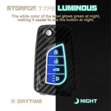 Carbon Fiber Remote Key Fob Shell Case Holder For Toyota RAV4 Corolla w/Keychain