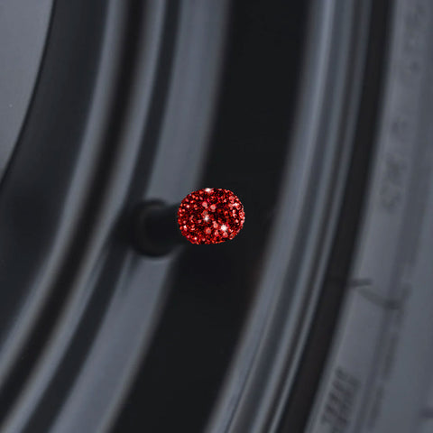 4x Handmade Crystal Rhinestone Universal Car Tire Valve Caps Chrome Accessories