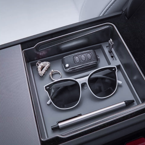 Gray Center Console Armrest Organizer Tray For Tesla New Model 3/Y 2025 2026