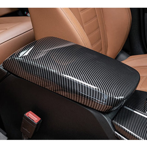 Xotic Tech Car Center Console Cover, 2PCS Carbon Fiber Color Center Armrest Lid Cover Middle Console Storage Box Protect Trim Accessories Compatible with BMW X3 G01 2018-2024, X4 G02 2019-2024