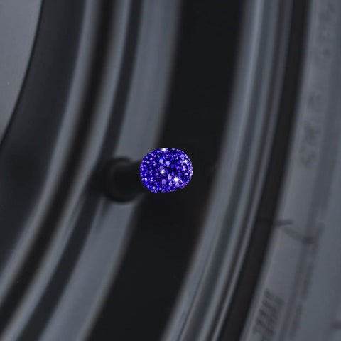 4x Handmade Crystal Rhinestone Universal Car Tire Valve Caps Chrome Accessories