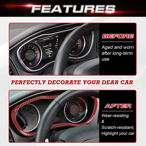 For Dodge Challenger 2015-up Dashboard Panel Display Frame Cover Trim