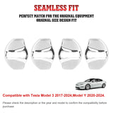 Stainless Steel Car Door Lock Buckle Decoration Trim For Tesla Model 3 2017-2024