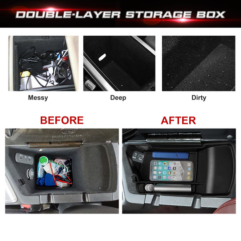 Center Console Organizer, Insert Armrest Secondary Storage Box Tray Accessories Compatible with Dodge Challenger 2015-2023