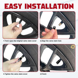 4pcs American Flag Tire Valve Stem Cover Caps Anodized Aluminum Alloy, Corrosion Resistant Leak-Proof Wheel Valve Cap Set, Universal for Cars Trucks Motorcycles SUVs