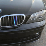 Tri-Colored Front Kidney Grille Strips Clip Cover For BMW 7 Series E65 E66 06-08