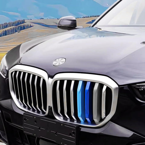 Set Tri-Colored Front Kidney Grille Strips Clip Cover For BMW X5 G05 2024 2025