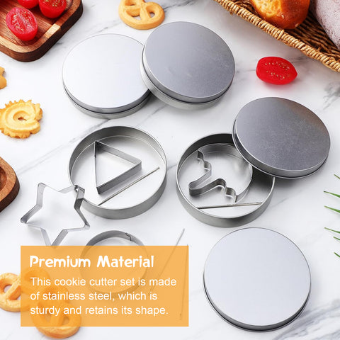 x xotic tech Korean Sugar Candy Making Tools Stainless Steel Cookie Cutters Biscuits Mold Squid Sugar Game Umbrella Triangle Star Round Square Baking Cake Mold Tin Case Needle For Chrismas Party