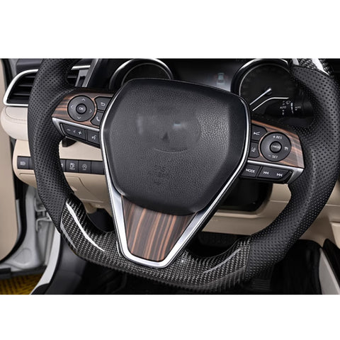 Wood Grain Steering Wheel Button Cover Trim For Toyota Camry 2018-2024