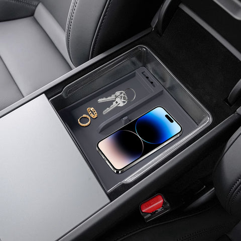 Gray Center Console Armrest Organizer Tray For Tesla New Model 3/Y 2025 2026