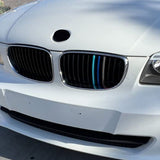 Set Tri-Colored Front Kidney Grille Strips Clip Cover For BMW 1 Series 2008-2013