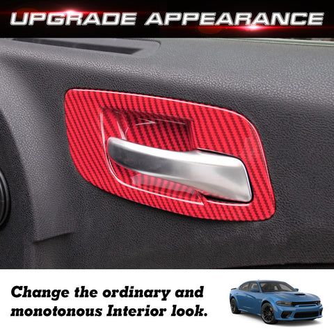 Carbon Look Door Handle Bowl Trim For Charger 2011-23 Chrysler 300 2015-2023