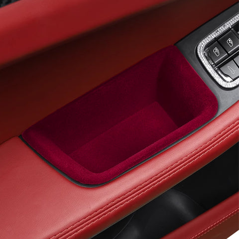 Door Storage Box Tray Organizer Compatible with Porsche Macan S/T/GTS/Turbo 2015-up Interior Car Door Side Handle Insert Pocket Holder Glove Pallet Accessories (4 Packs w/Anti-slip pads)