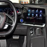 x xotic tech Real Carbon Fiber Push Start Button Trim, Engine Start Stop Button Ignition Button Cover Compatible with Cadillac XT4 2019+ XT6 CT5 2020+ or Corvette C8 2020 2021 2022 2023 2024 2025