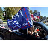 Trump 2024 Flag, Double Sided 3 Ply Take America Back Flag 3x5FT Polyester with Durable Canvas Header and 2 Brass Grommets for Indoor Outdoor Decoration w/Wristbands Set for Supporters Fans