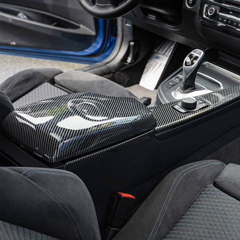 Carbon Fiber Style Armrest Box Door Pull Handle Molding Cover For BMW 3 Series