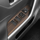 4PCS Wood Grain Door Window Switch Molding Panel Cover For Toyota RAV4 2019-2024