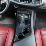 Car Interior Gear Shift Panel Cover Trim Accessories Decoration, Carbon Fiber Pattern, Compatible with Dodge Challenger 2015-2023