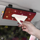 Bling Rhinestone Car Sun Visor Tissue Box Paper Towel Holder Clip Universal Fit