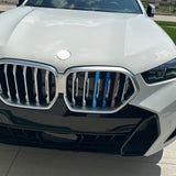 Tri-Colored Front Center Kidney Grille Strips Clip Cover For BMW X6 G06 2020-up