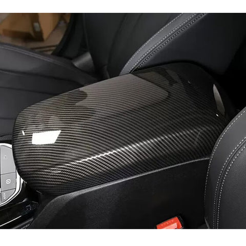 Xotic Tech Car Center Console Cover, 2PCS Carbon Fiber Color Center Armrest Lid Cover Middle Console Storage Box Protect Trim Accessories Compatible with BMW X3 G01 2018-2024, X4 G02 2019-2024