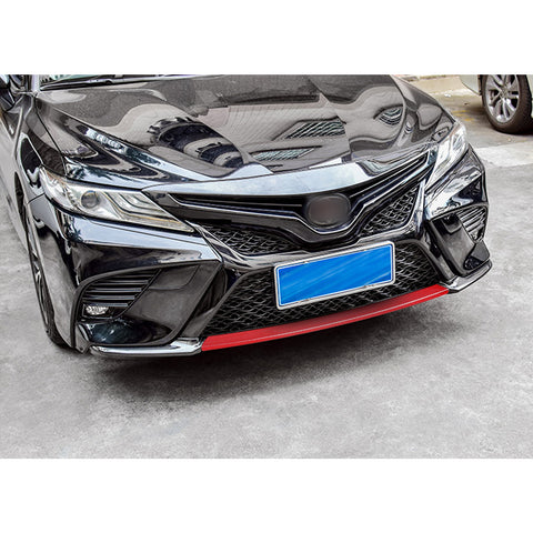 Red + Black Carbon Fiber Front Bumper Corner Center Piece Cover For Camry SE XSE