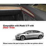 2x Matte Black Carbon Fiber Style Door Panel Cover For Tesla Model 3 2021-2023 & Model Y 2020-up