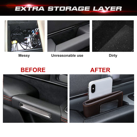 Door Side Organizer Tray, Insert Driver and Passenger Door Armrest Pocket Storage Box Compatible with Ram 1500 2019-2023 (Not fit Ram 2500 and Ram 3500) - 4PCS