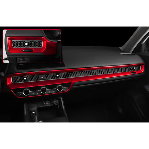 Glossy Red Dash/Side Air Vent Frame Decor Trim For Honda Civic 11th Gen 22-up