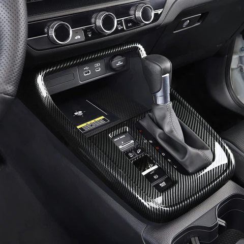 Wood/ Carbon Style Console Gear Shift Panel Trim Accessories For Honda CRV 23-up