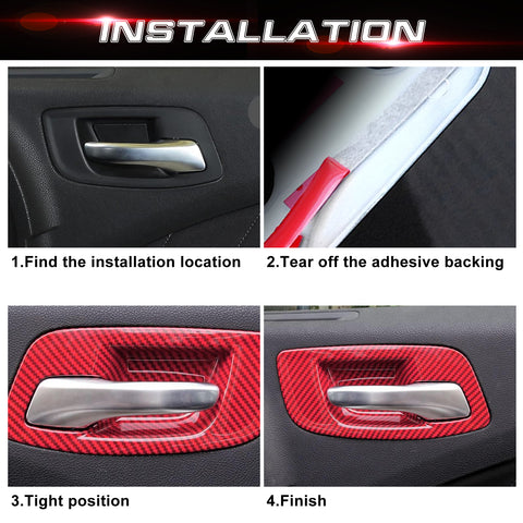 Carbon Look Door Handle Bowl Trim For Charger 2011-23 Chrysler 300 2015-2023