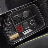 Armrest Insert Storage Box Coin Slot Organizer w/Black Anti-slip Pad For Kia EV6 2022+
