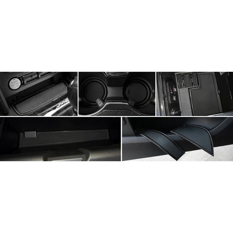 x xotic tech Door Slot Mat Compatible with Ford Mustang 2015-2023, Center Console Liner Organizer Non-Slip Cup Holder Insert Groove Door Pocket Pad Car Accessories