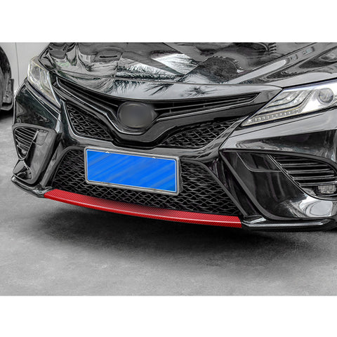 Red Carbon Fiber Front Bumper Corner Center Trim For Toyota Camry SE XSE 2018-20