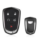 Black Soft TPU Remote Control Smart Key Fob Cover Compatible with Cadillac ATS 2013-2019, CT6 2016-2020, XT5 2017-2021, XT4 2018-2021, Escalade 2019-2021,CTS 2014-2021, SRX XTS 2015-2021